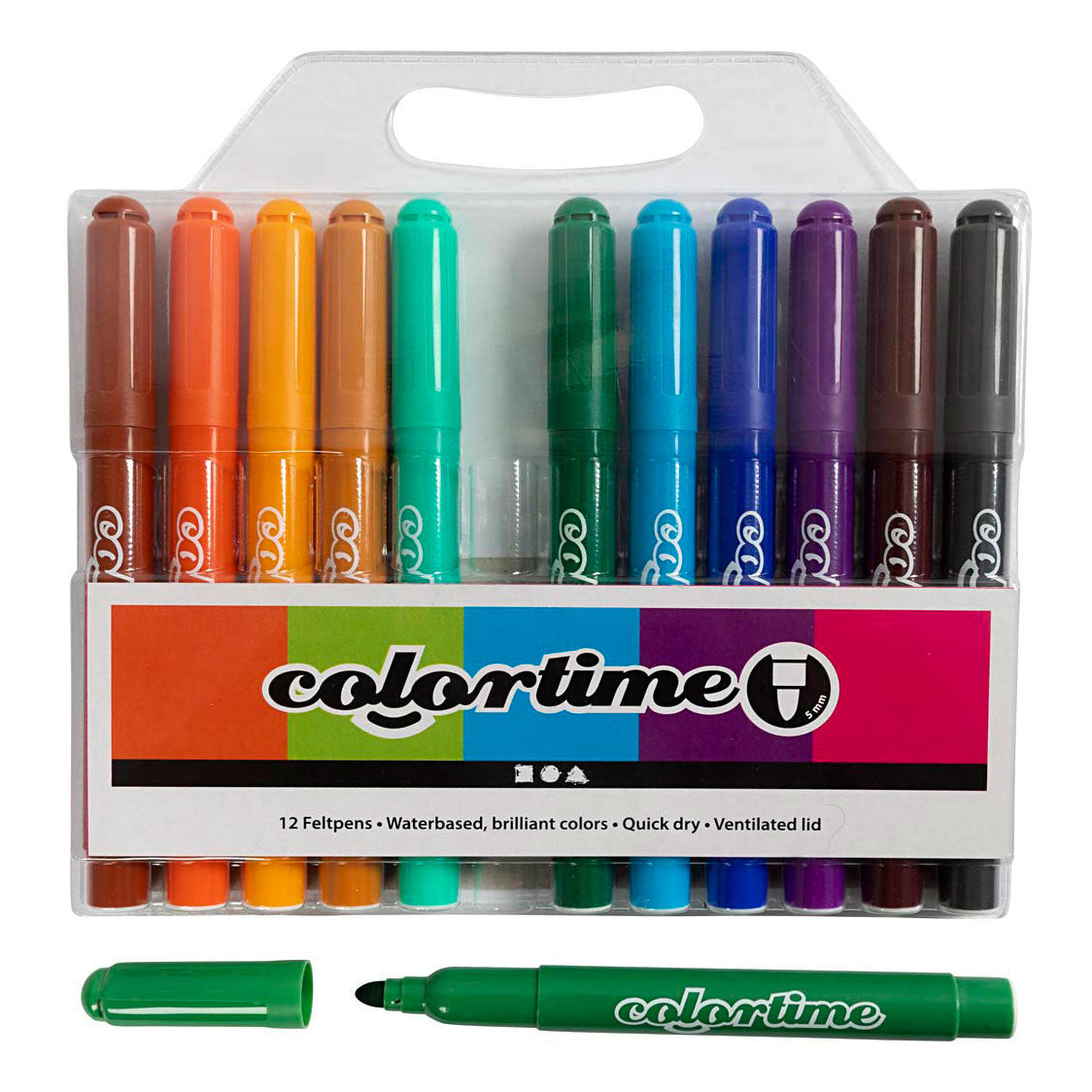 Colortime-Marker, Strichstärke 5 mm, zusätzliche Farben, 12 Stück, 1 Box