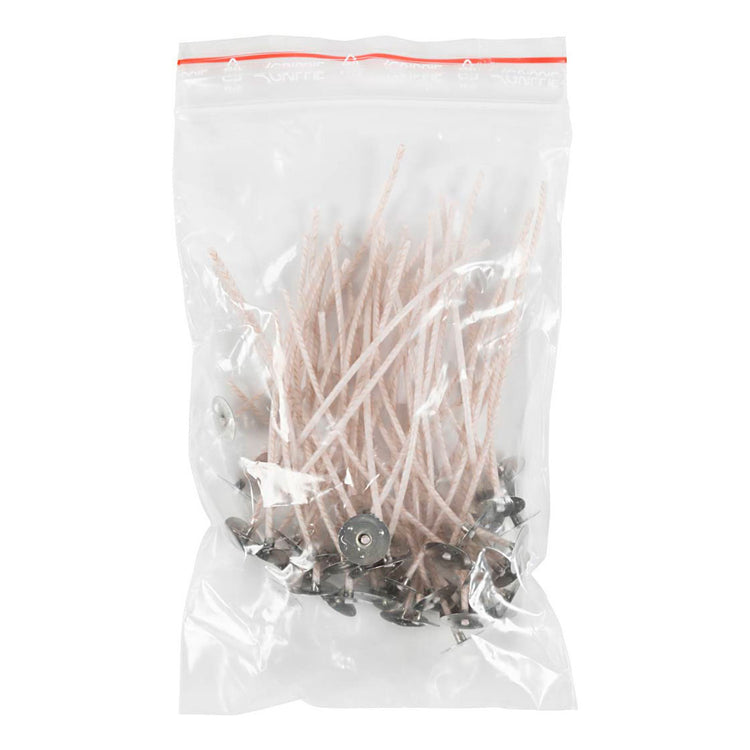 Dochte für Kerzen im Halter, passend für Halter mit einem Durchmesser von 20-65 mm, L: 10 cm, Dicke 2 mm, 50 Stück 1 Box