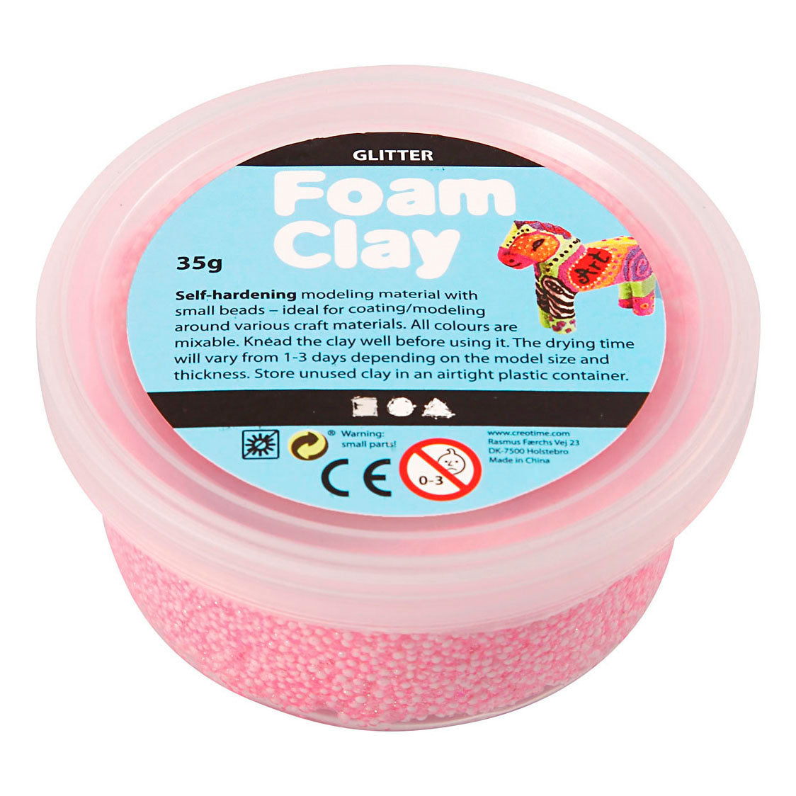 Foam Clay®, Glitzer, hellrot, 35 gr 1 Box