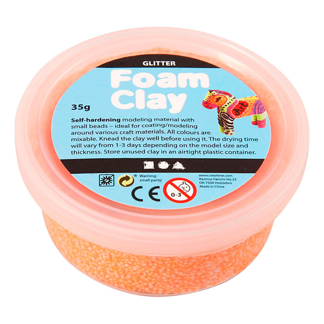 Foam Clay®, Glitzer, Orange, 35 gr 1 Box