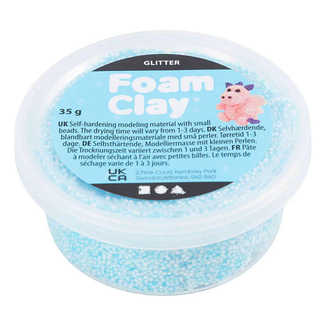 Creativ Company Foam Clay Glitzer Hellblau - 35gr.