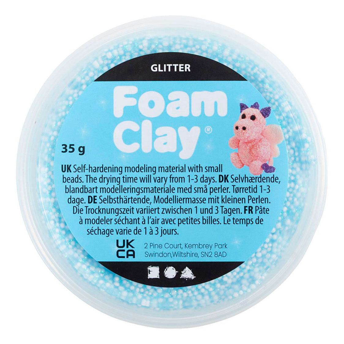 Creativ Company Foam Clay Glitzer Hellblau - 35gr.