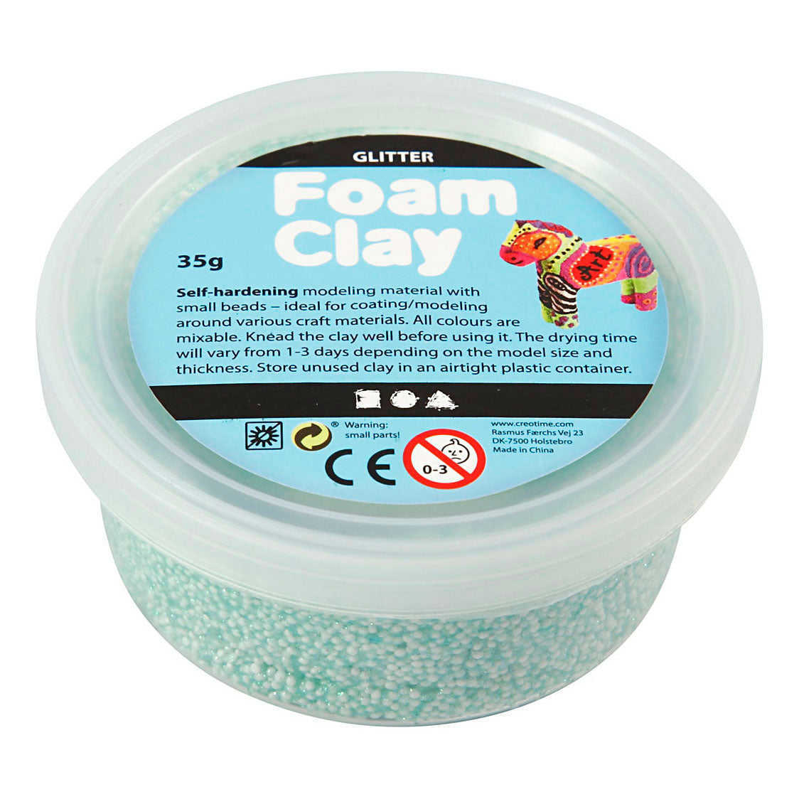 Foam Clay®, Glitzer, hellgrün, 35 gr 1 Box
