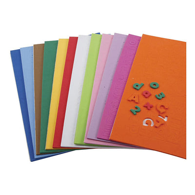 Creativ Company Eva Foam Zahlen Buchstaben, H: 20 mm, Dicke 3 mm, verschiedene Farben, 24 Div -Blätter 1 Box