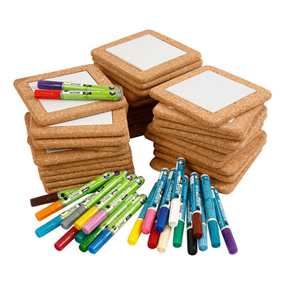 Gruppenset Maluntersetzer, Größe 15,5x15,5 cm, verschiedene Farben, 1 Set