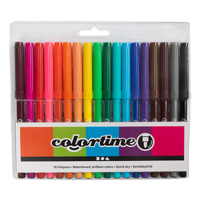 Colortime-Marker, Strichstärke 2 mm, verschiedene Farben, 18 Stück, 1 Box