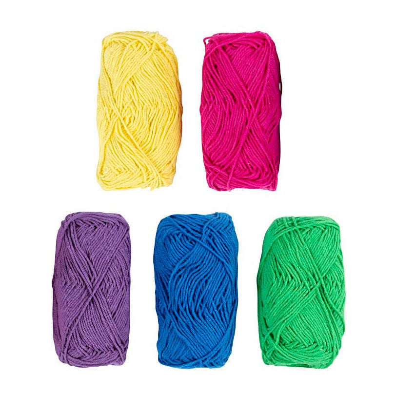 Creativ Company Baumwollgarn, Größe 8 4, L: 5x50 m, bunt, 5x20 g 1 Box