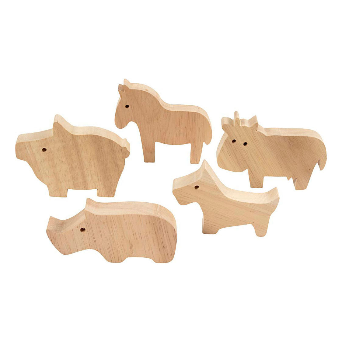 Creativ Company Holztiere, Bauernhof, H: 4,5-8,7 cm, Stärke 2 cm, 10 Stück 1 Box