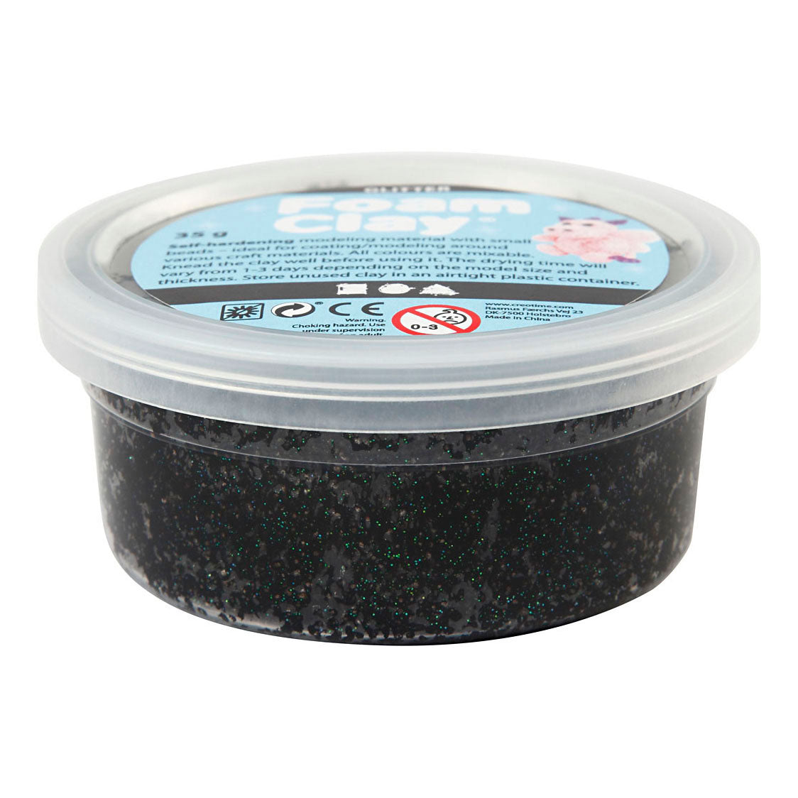 Foam Clay®, schwarzer Glitzer, 35 g, 1 Box