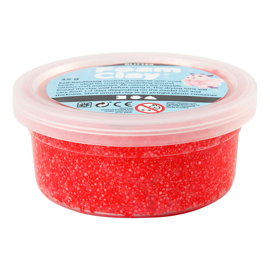 Foam Clay®, Glitzer, rot, 35 gr 1 Box