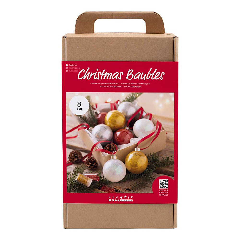 Creativ Company Hobby-Set Weihnachtskugeln, Glitzer, 1 Box