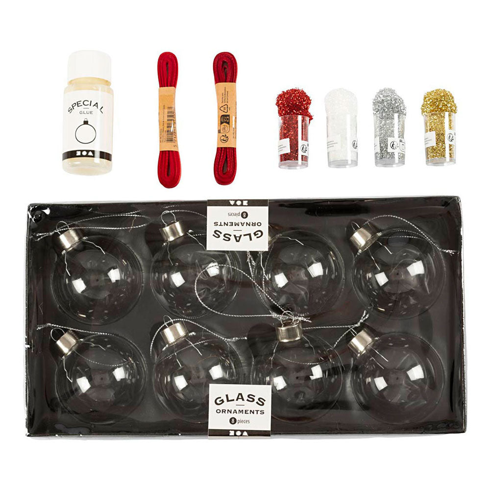 Creativ Company Hobby-Set Weihnachtskugeln, Glitzer, 1 Box
