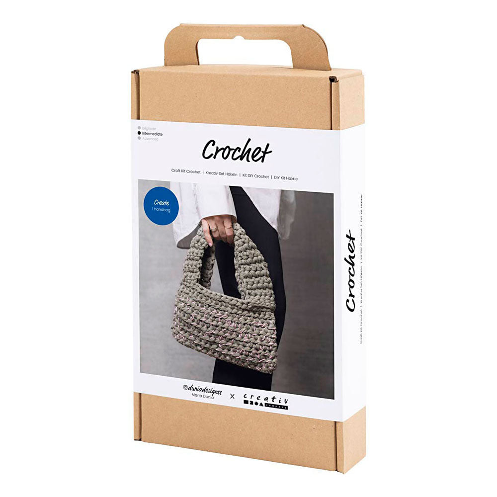 Creativ Company Häkel-Hobby-Set, stabile Tasche, olivgrün, 1 Box