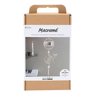 Creativ Company Hobby-Set Makramee, Mobile, Grau, gebrochenes Weiß, 1 Box
