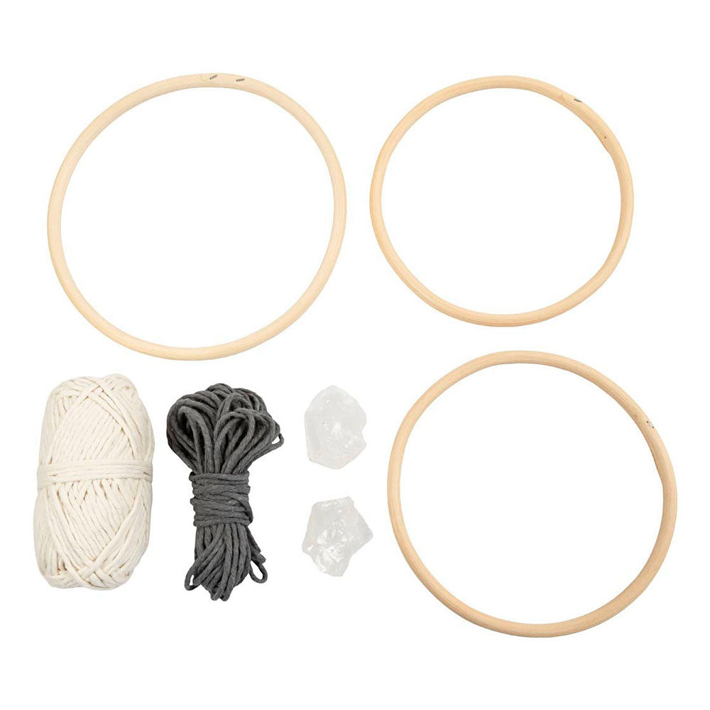 Creativ Company Hobby-Set Makramee, Mobile, Grau, gebrochenes Weiß, 1 Box
