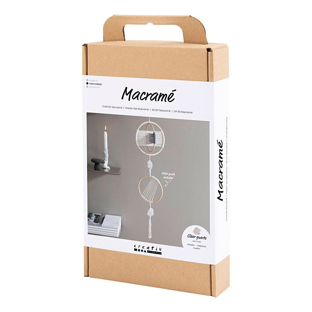 Creativ Company Hobby-Set Makramee, Mobile, Grau, gebrochenes Weiß, 1 Box