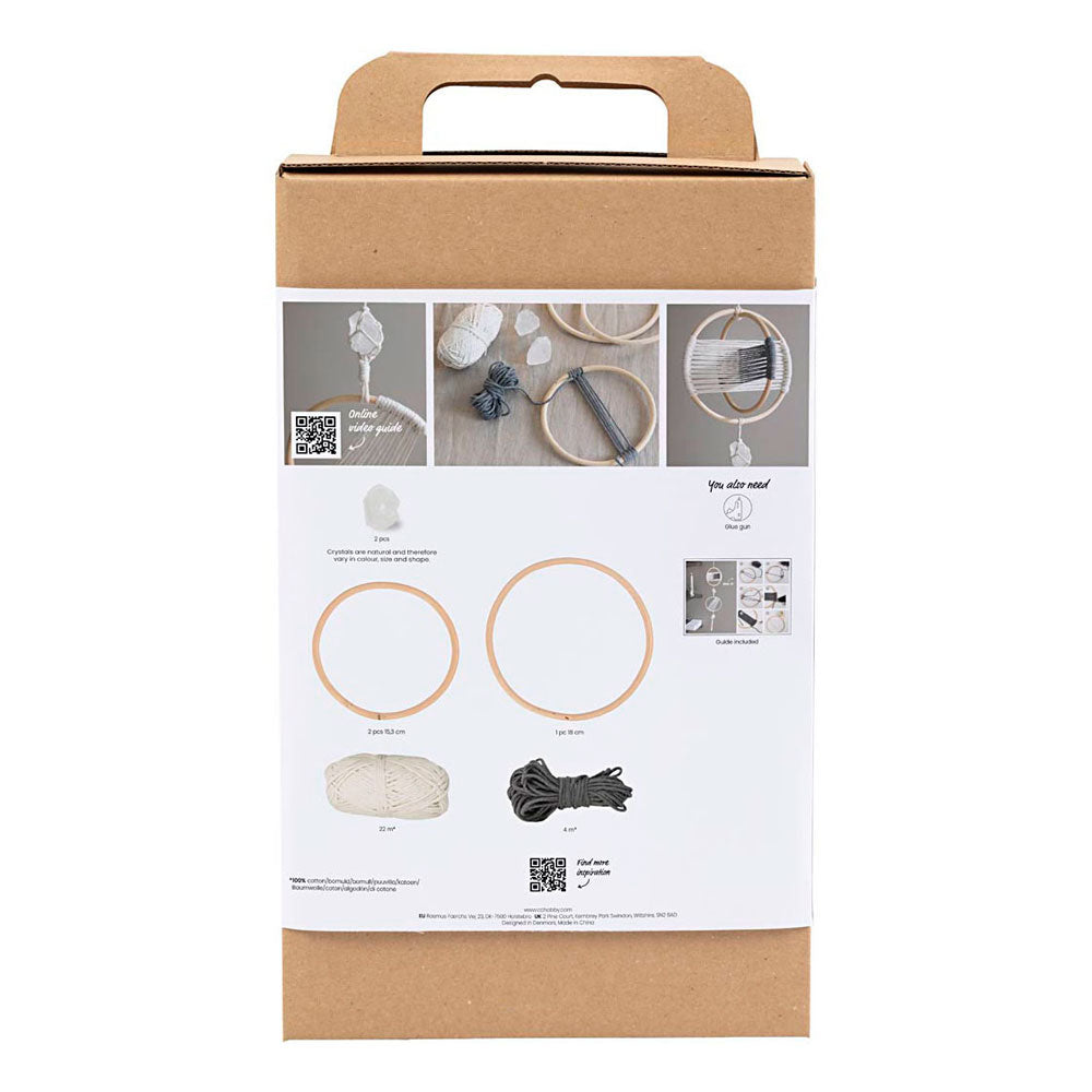 Creativ Company Hobby-Set Makramee, Mobile, Grau, gebrochenes Weiß, 1 Box