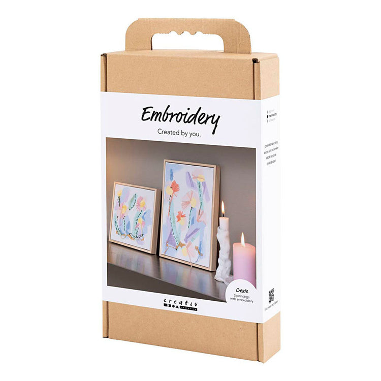 Creativ Company Hobby-Set Stickerei, Bilder, Pastellfarben, 1 Box