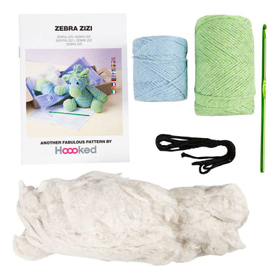 Creativ Company Hobby-Set Amigurumi, Zebra, Hellblau, Hellgrün, 1 Box