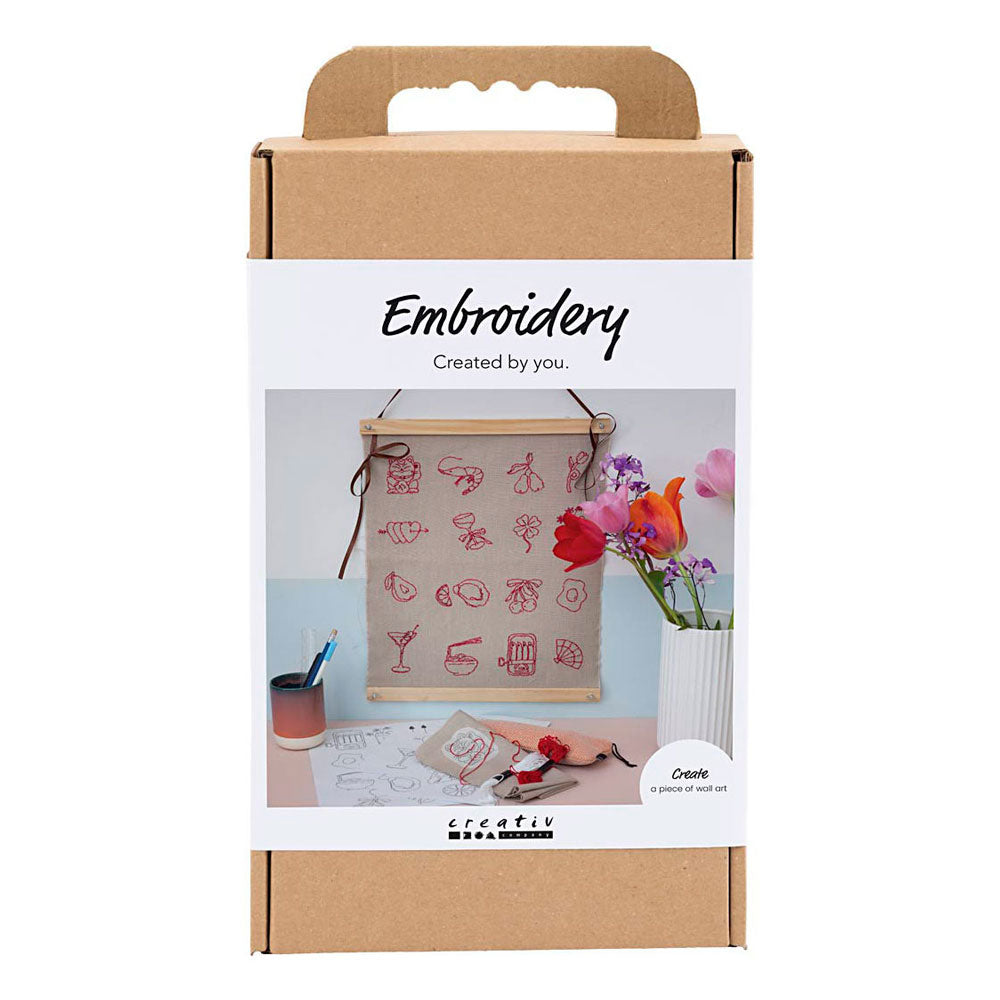 Creativ Company Hobby-Set Sticken, Hängedeko, Flachs, 1 Box