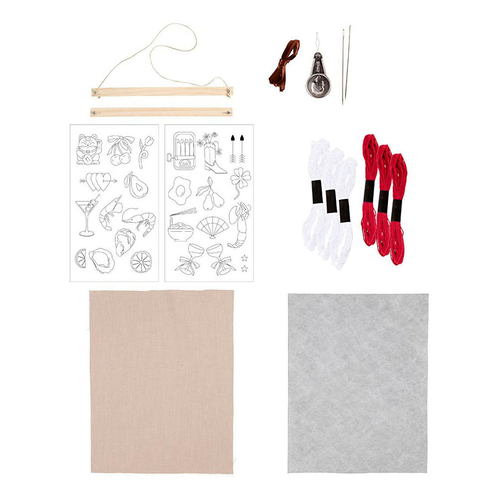 Creativ Company Hobby-Set Sticken, Hängedeko, Flachs, 1 Box
