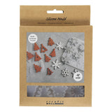 Creativ Company Silikonformen, Schneeflocken und Weihnachtsbäume, H: 0,3 cm, B: 3,5 + 4,7 cm, mit Loch zum Aufhängen, matt transparent, 2 Stück 1 Stück - afbeelding 1