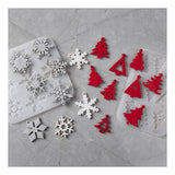 Creativ Company Silikonformen, Schneeflocken und Weihnachtsbäume, H: 0,3 cm, B: 3,5 + 4,7 cm, mit Loch zum Aufhängen, matt transparent, 2 Stück 1 Stück - afbeelding 3