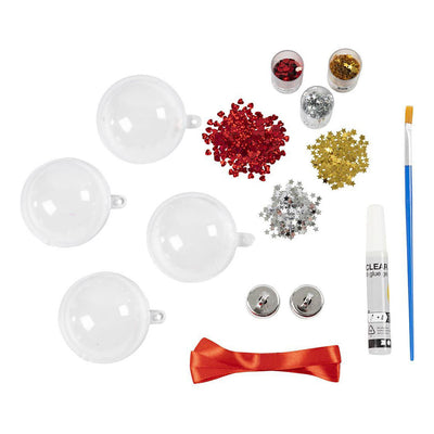 Creativ Company Mini-Hobby-Set Weihnachtskugeln, Pailletten, 1 Box