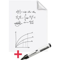 Whiteboardfolie, L: 80 cm, B: 60 cm, weiß, 25 Blatt 1 Rolle