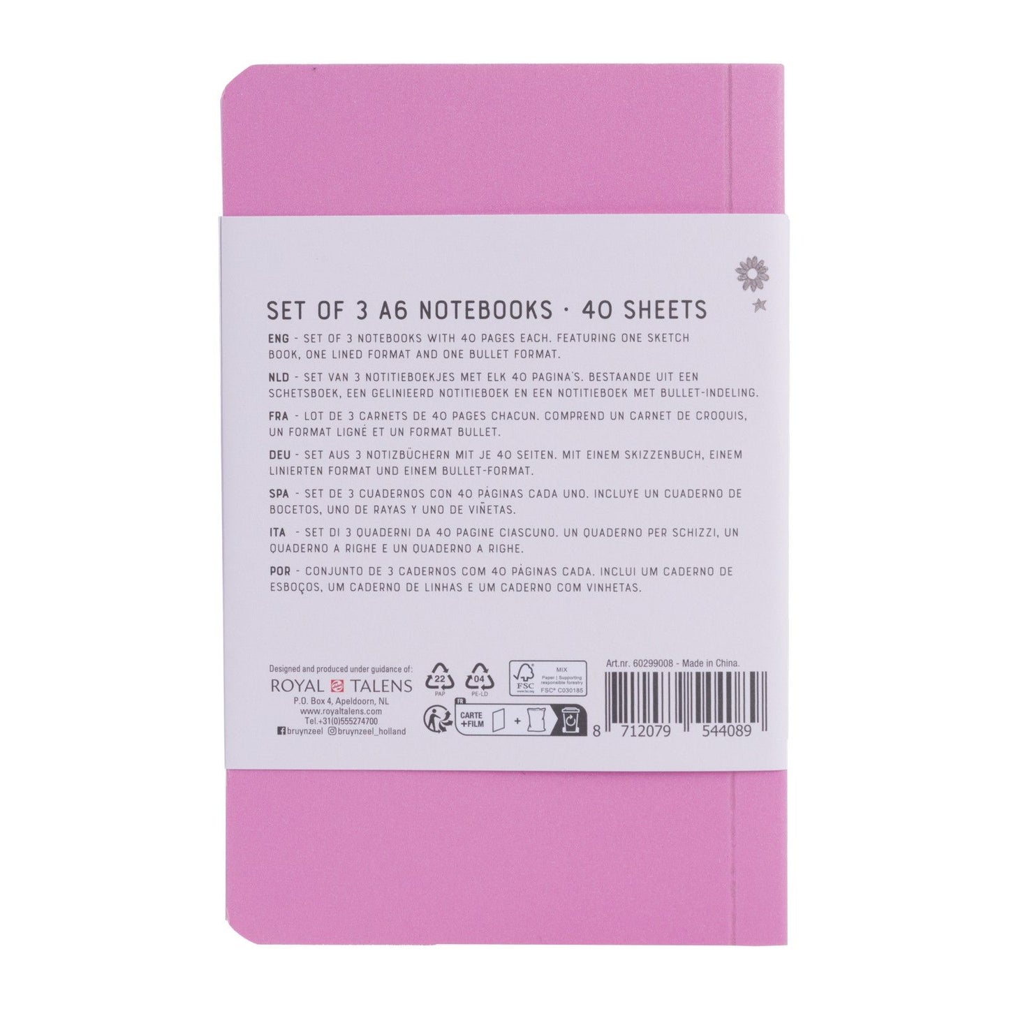 Bruynzeel • A6-Notizbuch, 3er-Set