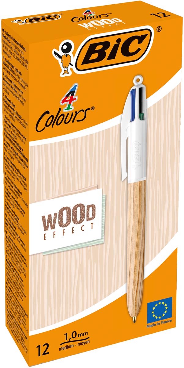 Bic Stift Holzeffekt 0,32 mm mehrfarbig (12 Stück)