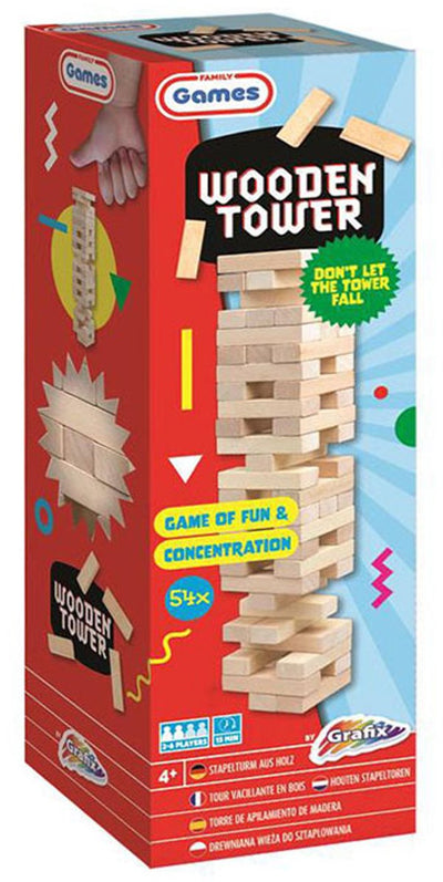 Grafix Stacking Tower Hout, 54dlg.