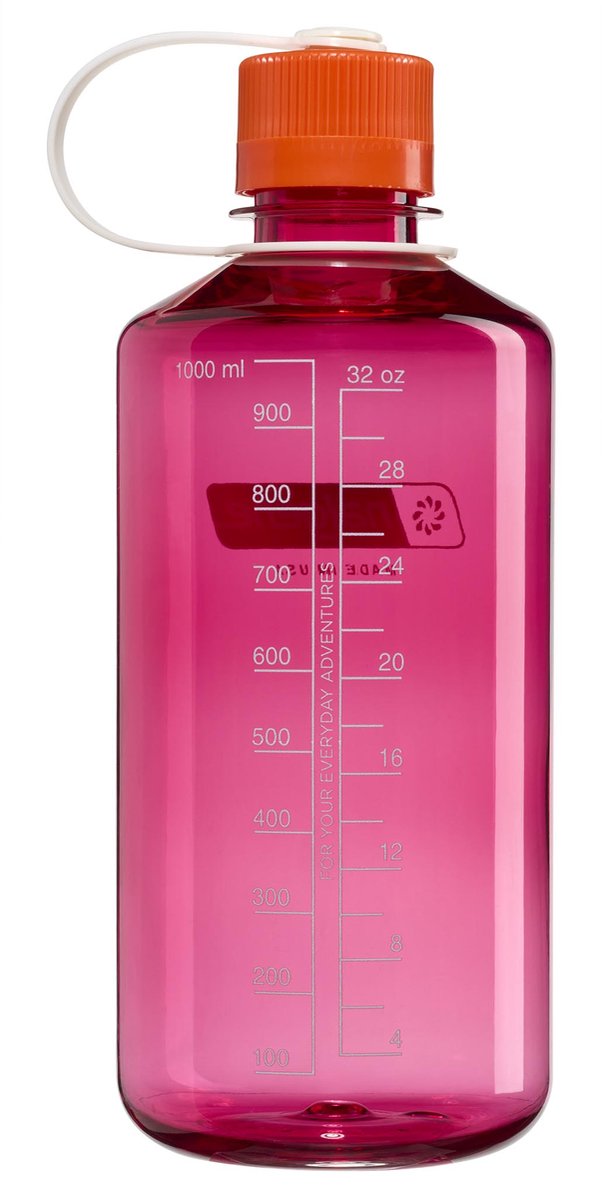 Nalgene – Enghalsflasche – Trinkflasche – Wasserflasche – 1000 ml – BPA-frei – nachhaltig – Fuchsia-Lila mit Flamme, neu