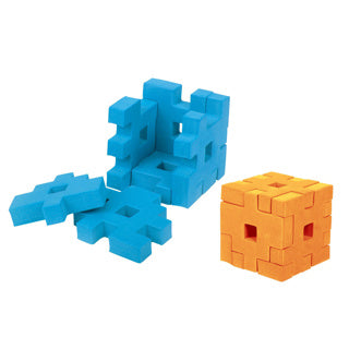 Toi-toys Puzzle Schaumstoffwürfel 3D 4 Teile sortiert | 6 Stück