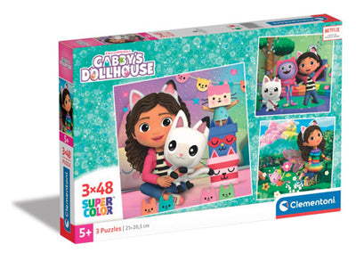 Beinpuzzle Super Color Square Gabby's Dollhouse, 3x48st.