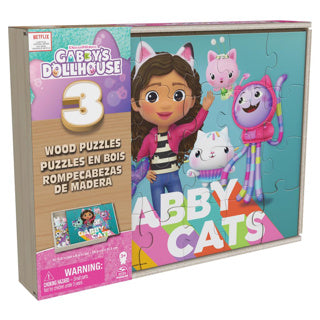 Spinmaster Gabby's Dollhouse Puzzle 3er-Pack: Holzpuzzle in Holzkiste | 2 Stk