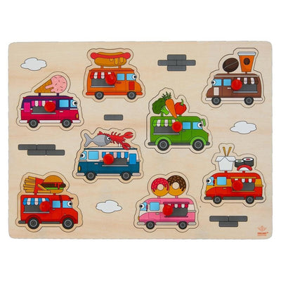 Engelhart Holzknöpfe Puzzle Food Trucks 8-teilig