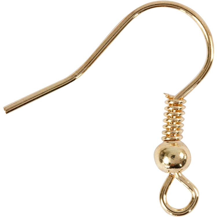 Creativ Company Ohrringhaken, L: 18 mm, Gold, 10 Stück 1 Box