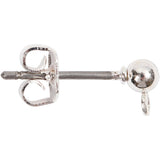 Creativ Company Ohrstecker, L: 13 mm, D 3,8 mm, Lochgröße 0,8 mm, versilbert, 10 Stück 1 Box - afbeelding 1