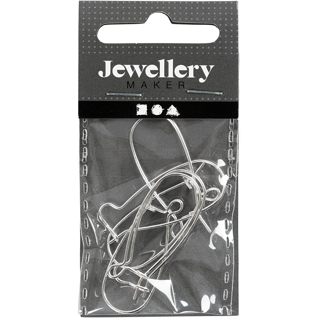 Creativ Company Ohrringe, L: 25 mm, versilbert, 6 Stück 1 Box