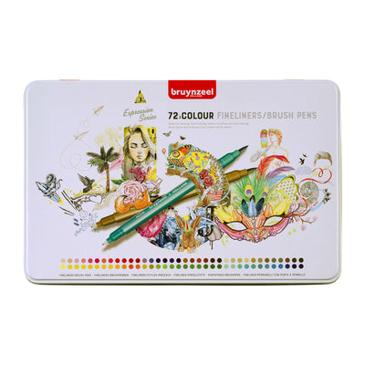Bruynzeel Kreatives Fineliner Pinsel Pinsel Set 72 Farben