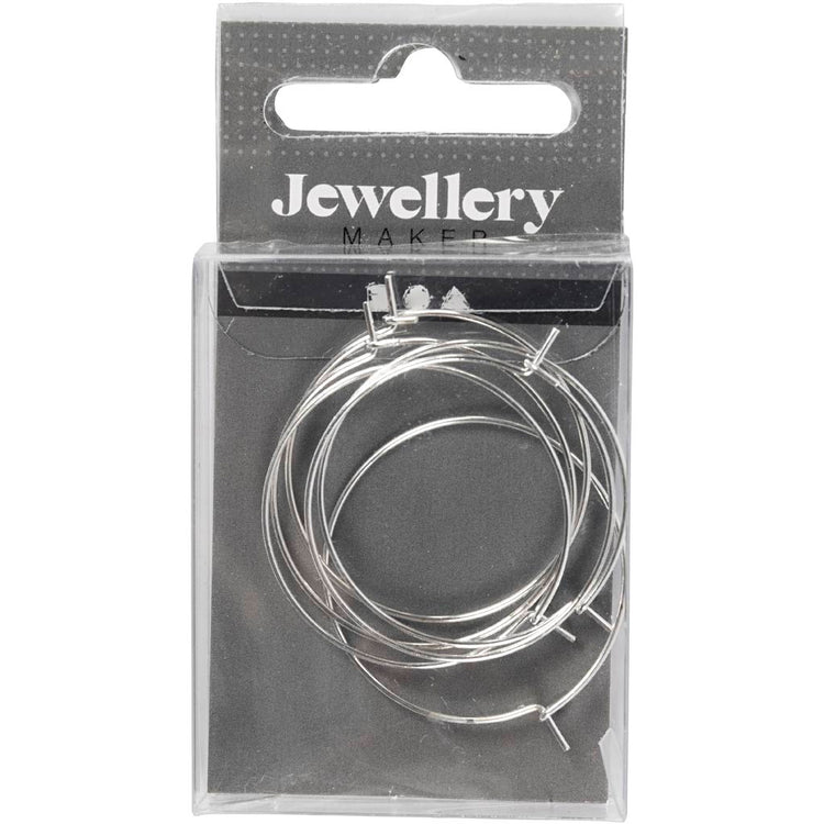Creativ Company Ohrring, D 30 mm, versilbert, 6 Stück 1 Box
