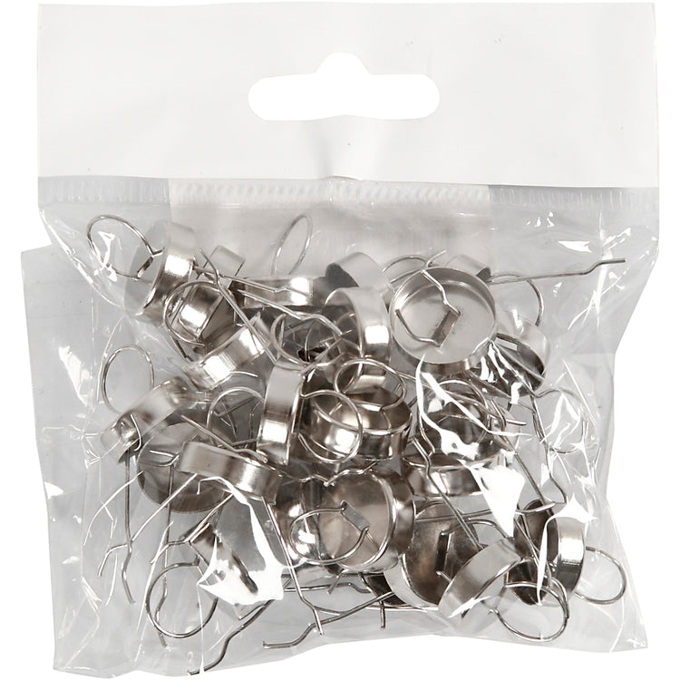 Creativ Company Metallanhänger, D 13 mm, Lochgröße 5 mm, Silber, 25 Stück 1 Box