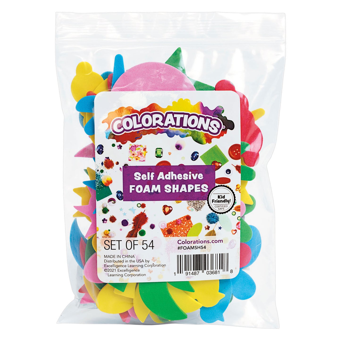 Colorationen - selbstklebende Schaumstoffformen, 54 Stk.
