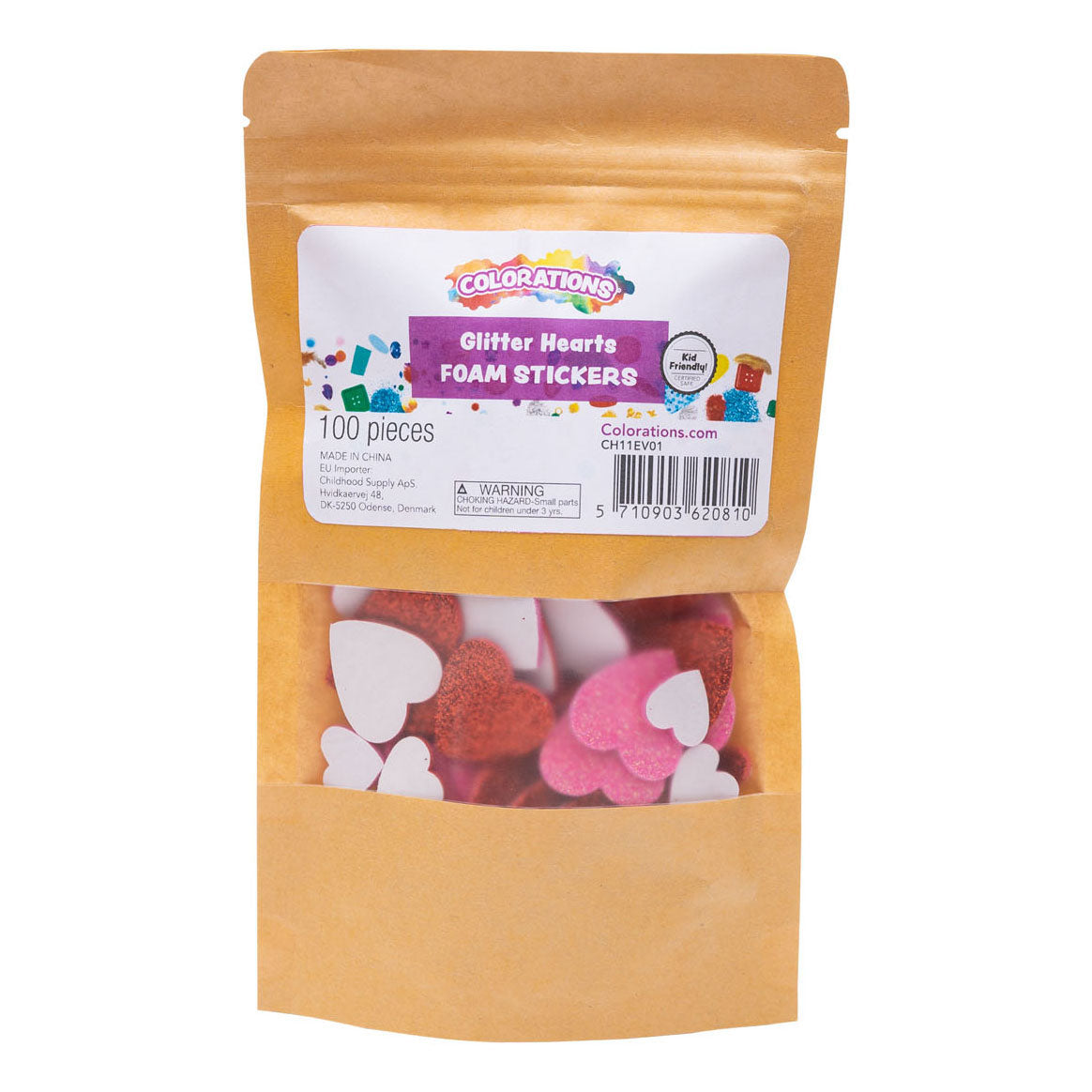 Färbung - Foamstickers Glitter Hartjes, 100..