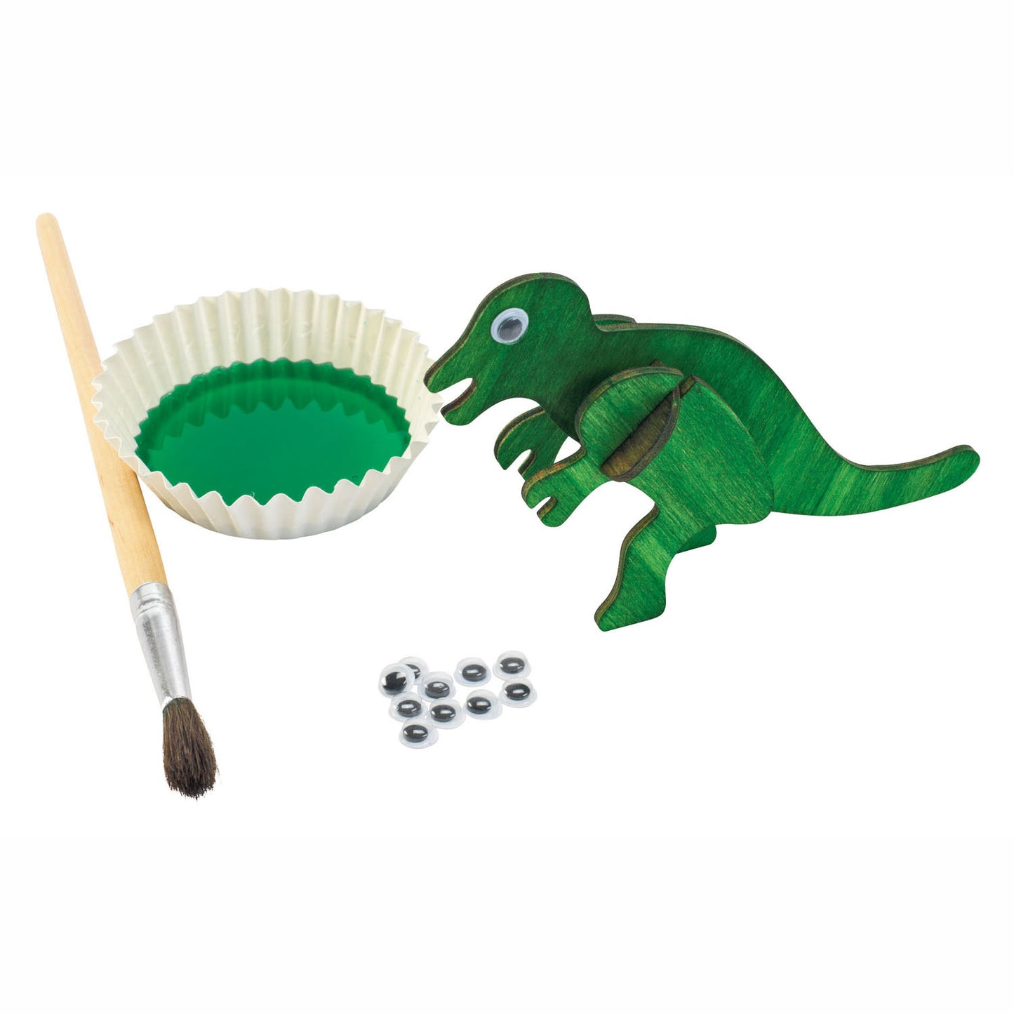Färben machen und dekorieren Ihren hölzernen 3D -Puzzle -Dinosaurier, 4 4