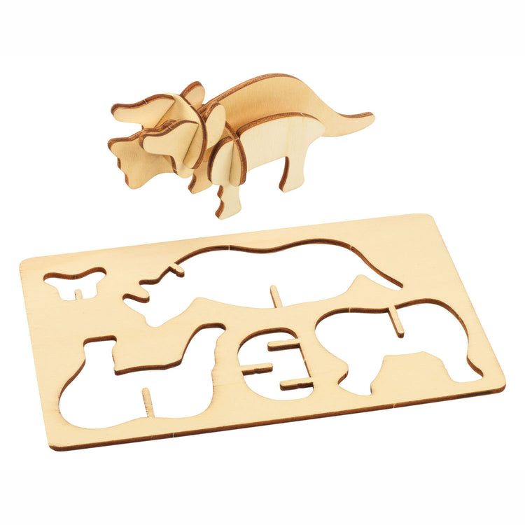 Färben machen und dekorieren Sie Ihre hölzernen 3D -Puzzle -Dschungel -Tiere, Set von 4