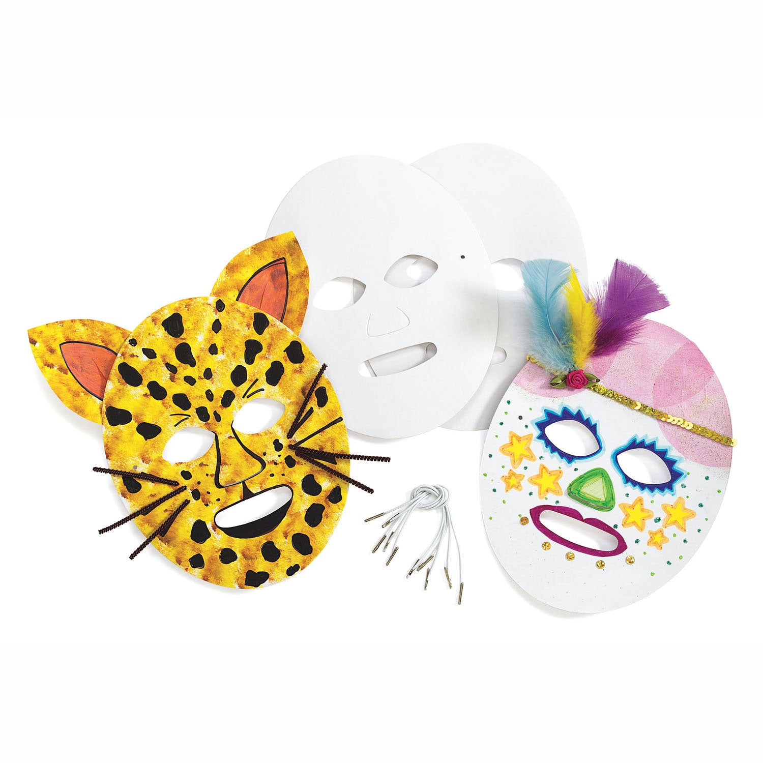 Färben - Machen und dekorieren Sie Ihre eigenen Pappmasken, 24 Set von 24
