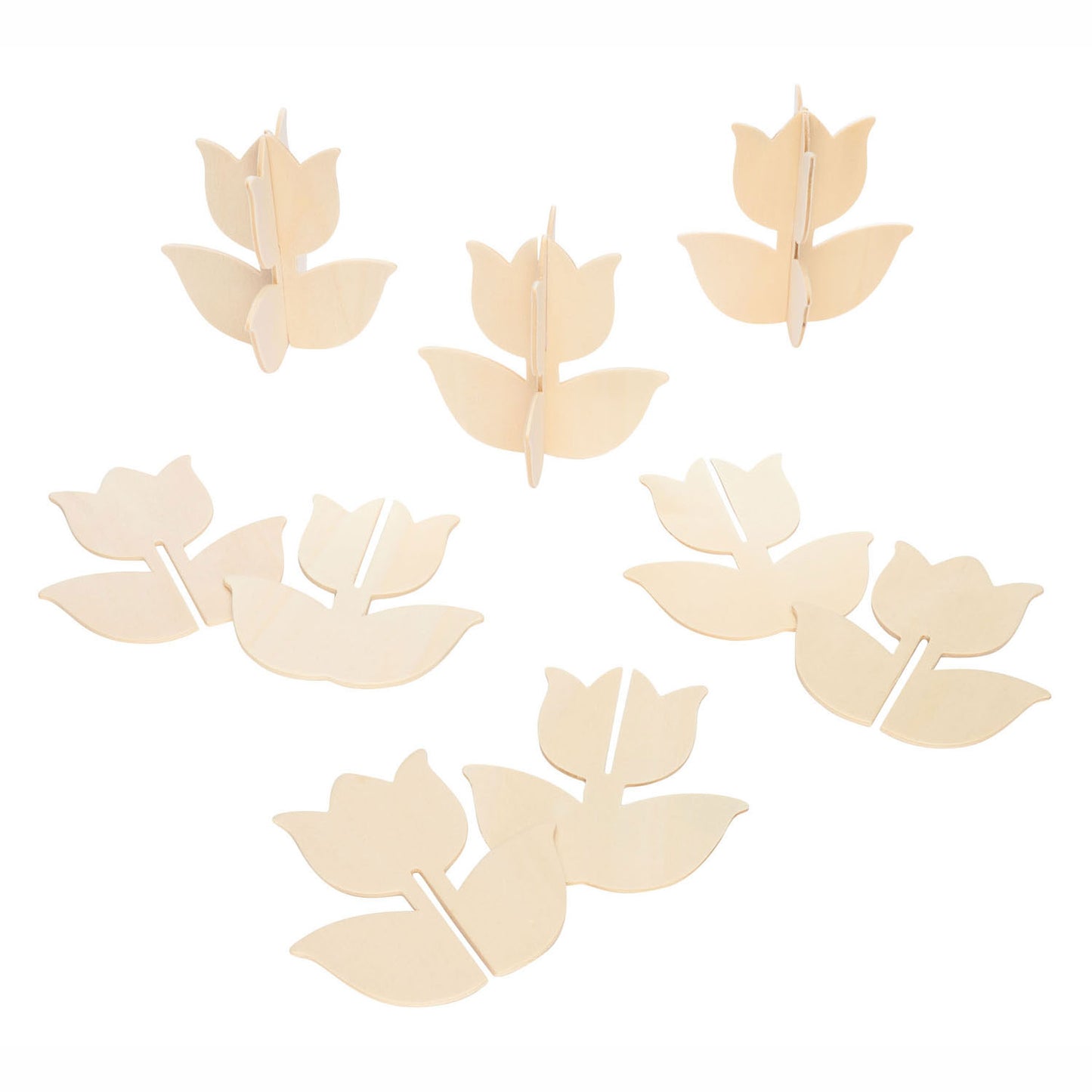Färben machen und dekorieren Sie Ihren eigenen hölzernen Tulpe, 12 Set von 12