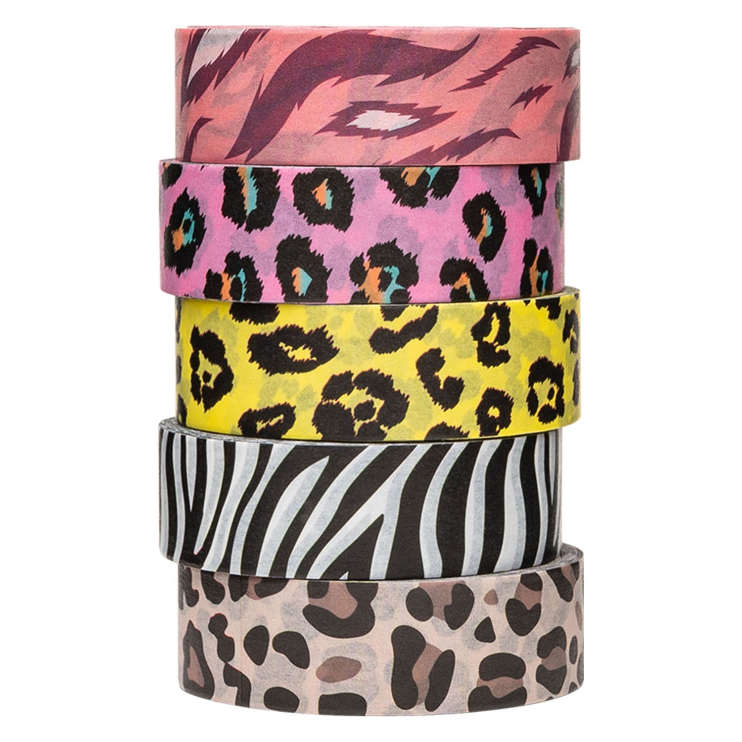 Färbungen - Washi Tape Animals Muster 5 Rollen, 5mtr.